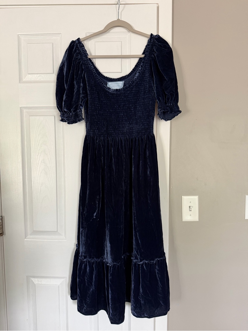 Hill House The Nap Dress Royal Dark Blue Velvet Maxi Dress